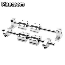2Set 3D 프린터 부품 광학 축 키트 2x8mm 크롬 도금 샤프트 베어링 4 x SC8UU 4 x SK8 알루미늄 엔드 서포터, 03 250MM_02 Horizontal