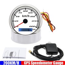 GPS HUD 30 ~ 120KMH 85mm GPS 안테나가있는 속도계 게이지 7 색 백라이트 주행 거리계 범용 자동차 보트, 12 200KMH WS