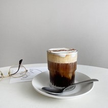 스택 플랫화이트잔 아인슈페너잔 아포가토 아이스커피 아메리카노 잔 210ml 2type, 200ml, 재즈(200ml), 1개