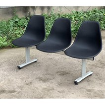 야외 정류장의자 카페 식당 웨이팅 벤치, 3인용 그레이