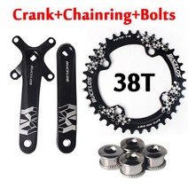 BUCKLOS 104 BCD 체인 링 MTB 자전거 크랭크 셋 좁은 와이드 체인 휠 32-42T 스퀘어 홀 170 크랭크 891011S 자전거 부품, 라운드-38T-블랙