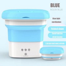 통돌이세탁기 휴대용 접이식 세탁기 건조기 양동이 세척 양말 속옷 미니 새로운, 02 blue_02 EU