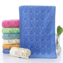 목욕 세면 토끼타올 샤워 타월 극세사 수건, 아이보리, 1개