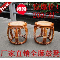 등나무 드럼 벤치 라운드 호텔 다방 의자 신발 교환 낮은 라탄 화분스툴 스툴 체어, 전체 등나무 드럼 의자 앉은 높이 42cm