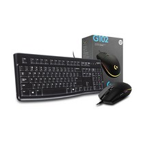 로지텍코리아 K120 유선 키보드 + G102 정품 박스 게이밍 유선 마우스세트, 블랙, K120+G102(정품박스), 일반형