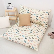 베드앤데코 슈나우저 대방석커버+대쿠션커버SET, 베이지