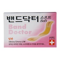 [밴드닥터] 소프트 밴드, 12매입 x 1개, 일반형 (19 x 72mm), 1개