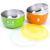 미피 페이스 이중스텐 유아식기 공기 이유식기, 이중스텐 유아식기 공기(그린)