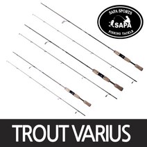 싸파 TROUT VARIUS 루어대 502UL 562UL 602UL/송어 쏘가리 꺽지 고탄성 경량 2PCS 송어, 602UL
