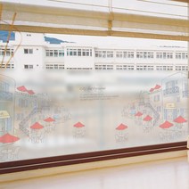 낭만창고 반투명 글라스 접착시트지, 노천카페