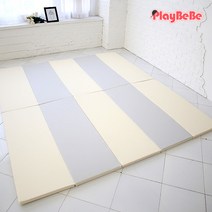 [특대형] 1+1 플레이베베 층간소음방지 폴더 놀이방매트 프라임 5단 160x250, 레체그레이