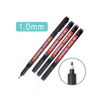 에딩 에딩e-142M 1.0mm 흑색 OHP마카펜유성(1)-1.0mm 흑 청 적 녹 노랑 주황 갈색 보라 유성펜, 흑색(S507071)