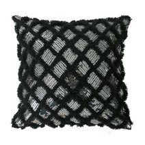 스노우 블랙 스팽글 쿠션