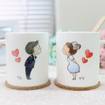 핸드팩토리 [주문제작] 커플츄츄 머그컵 (2set) 일반머그, B TYPE   2P 박스, 2개