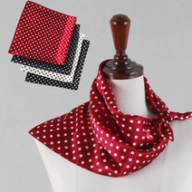 SC27 중간땡땡이 쁘띠 미니 스카프 사각 샤틴 공단 실크 승무원 반다나 가방 장식 타이 악세사리 넥스카프 행사 패션 국산