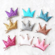 별나라공주 산드라 왕관 집게핀 글리터 머리핀 헤어핀