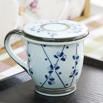 설화 거름망 뚜껑머그 녹차머그, 설화 거름망 녹차머그, 1P