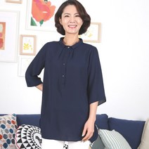 DWI548641반오픈블라우스/뉴포인트/여성/의류/엄마/옷/선물/셔츠/상의/4050/쉬폰/미시/빅사이즈