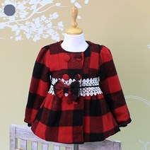 (헬로스마일) 허리레이스 체크 코트