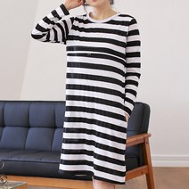 마더라이크 JS.긴팔코코수유원피스 - 단가라 지퍼형 수유복