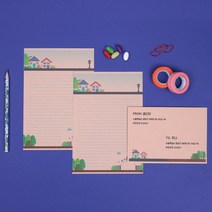 내사랑꾸나 봉투 + 편지지 세트, 일러스트(크라프트), 1세트
