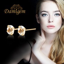 DAMIGEM (다미젬)14K 4월 천연탄생석 화이트토파즈 귀걸이