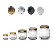 글라스락 [삼광유리] 낮은 유리병 시리즈, 골드뚜껑, 250(L)*4, 250ml, 1개