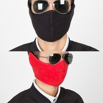 큐에스 기모 방한 겨울마스크, 레드