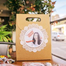 후아미 특급선물 포토메세지 데코스티커 A4 1장, 갈색크라프트지, 20매