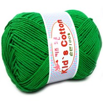 행복뜨기 목도리실 모자실 인형실 순면 털실 뜨개실 뜨개질실 키즈코튼, 319그린