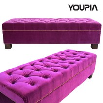 유피아 3인용 고급벨벳 베드벤치 스툴, 104-주색
