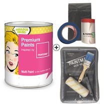 노루페인트 프리미엄 팬톤페인트 멀티용 4L 풀세트, 무광 12-0404 Light gray