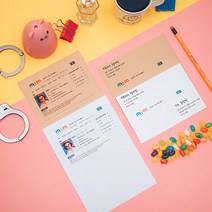 후아미 포털사이트st 마음 제작편지지 15 * 21cm 점선 편지지/세트, 화이트 - 편지지6매 봉투 3매