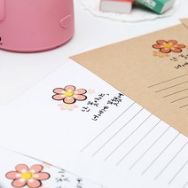 후아미 난 꽃이야 제작 편지지 세트 15cm x 21cm, 화이트(편지봉투), 10매