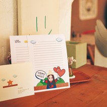 후아미 마리오 포토사진 제작 편지지 세트 15cm x 21cm, 화이트(편지지 6매 + 편지봉투 3매), 9매