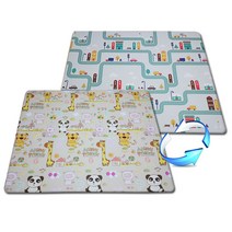 키즈매트 놀이방매트 유아매트 거실매트 아기매트 놀이매트 바닥매트 양면매트, 특가)단독디자인 키즈양면-도로+동물농장