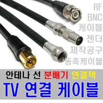 케이블마트 TV 안테나선 유선케이블 RF 동축 연결선 분배기 선택기 BNC 변환젠더, D83 퀵방식 안테나케이블 (3C) 15m