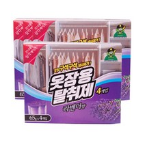 산도깨비 옷장용 탈취제 라벤향, 260g, 4개