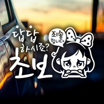 제제데코 초보운전 안전운전 차량 스티커 05, 142_답답초보동글이_화이트