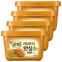 착한가격 좋은식품 청정원) 재래식 된장 사각 500g(무반품) x 4개 장맛의 명지 순창 대두 정제수 소맥분 한식_A13919, 단일 수량