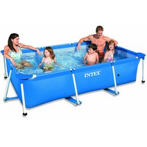 INTEX 패밀리 프레임 풀장(소) 28270 + 사은품, 블루