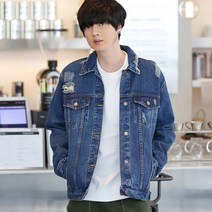 [플레이즈] 남성용 스크래치구제워싱 데님자켓