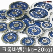 태림스포츠 크롬 바벨 원판 1kg~20kg, 15kg, 1개