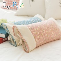 [르헤브] 잔꽃 이중 끈 메밀&편백베개 2개(속포함), 메밀(핑크+블루), 1세트
