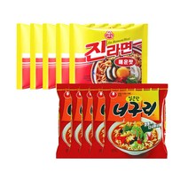 봉지)농심너구리얼큰한맛 5개 + 오뚜기진라면매운맛 5개, 1개