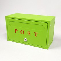 [원진엘앤비] 사각칼라우편함 벽걸이우편함 POST (사각형), 그린