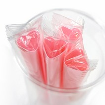 개별포장 하트 스트로우 버블-핑크(12mmx21cm) 1봉(50개), 50개, 50개