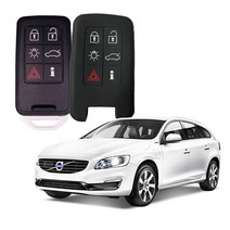 카포카 볼보 V60 6버튼 실리콘 스마트키케이스 키홀더, 볼보 V60 블랙