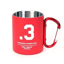 노마드캠핑 카라비너 루버 머그컵 300ml, 레드