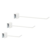 각파이프 일자후크 화이트/각 후크/진열 찬넬 벽선반, 250mm
